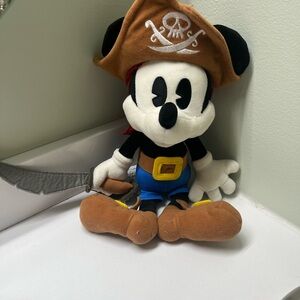 Disney Pirate Mickey Mouse Plush - Brown and Black
